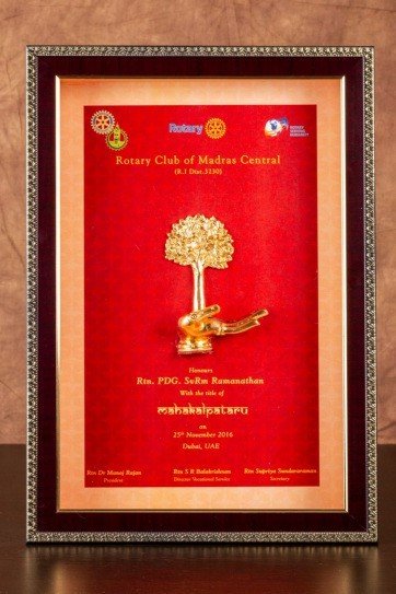 Maha Kalpataru Award Dubai Rotary International