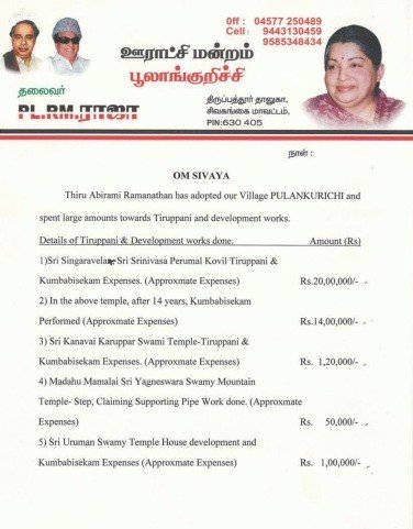 Letter of appriciation from Hon'ble Shree PL.RM