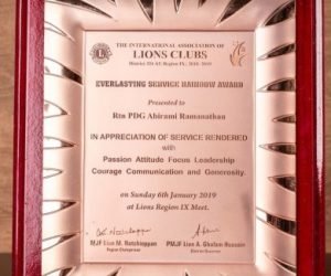 Everlasting Service Rainbow Award Lions International